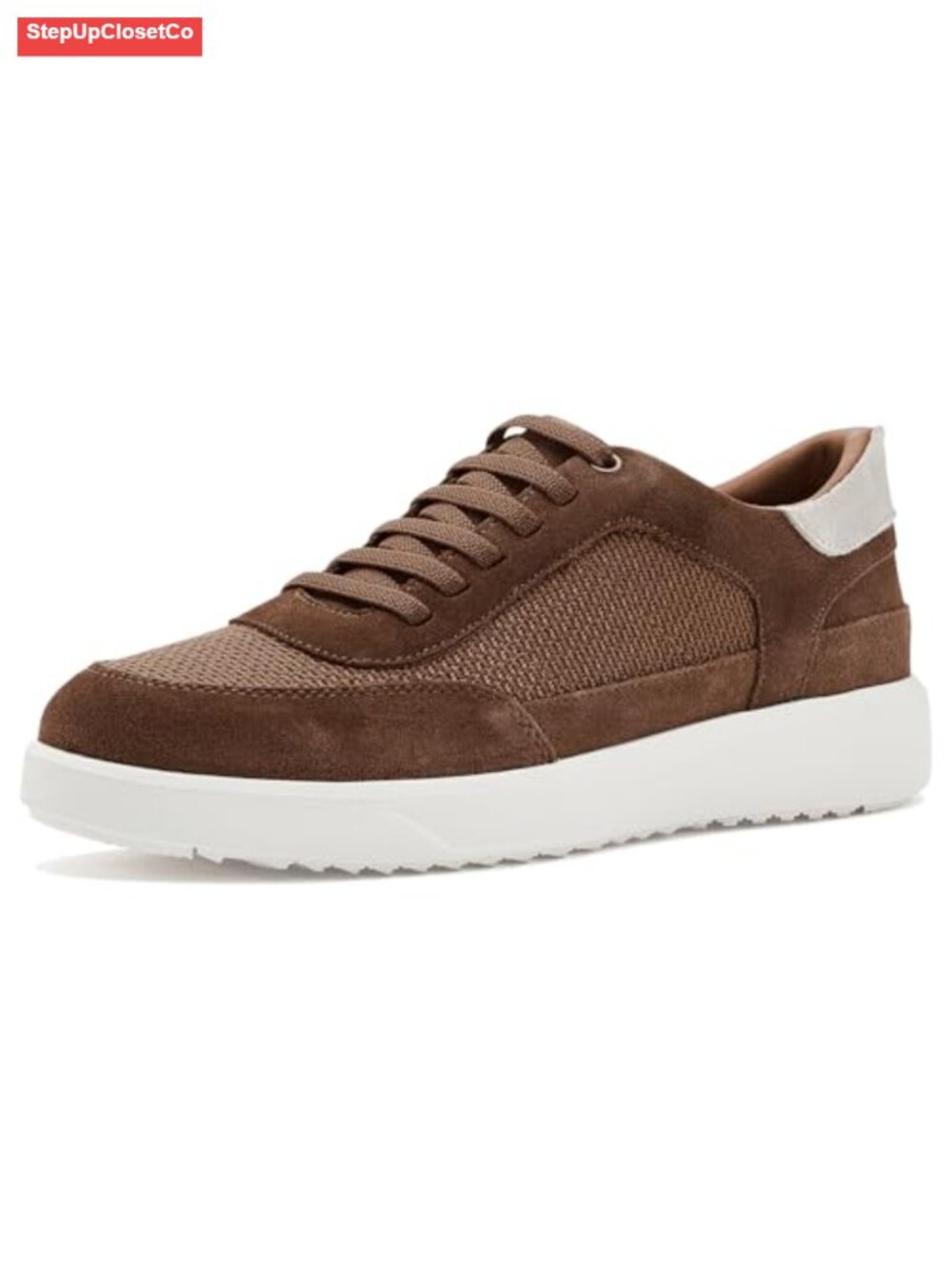 Leather Low-Top Sneakers Hands Free Pull-On Round Toe Casual Walking